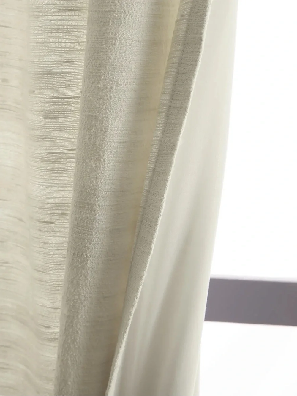 QUINCE Set Of 2 48x84 Raw Silk Curtains Ivory 9028